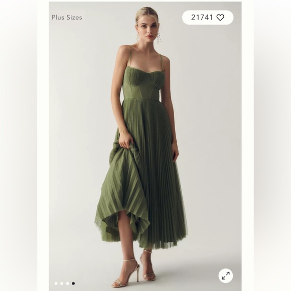 Hutch Amara Corset Pleated TulleFit & Flare Midi Dress Hutch Amara Corset Pleated TulleFit & Flare Midi Dress